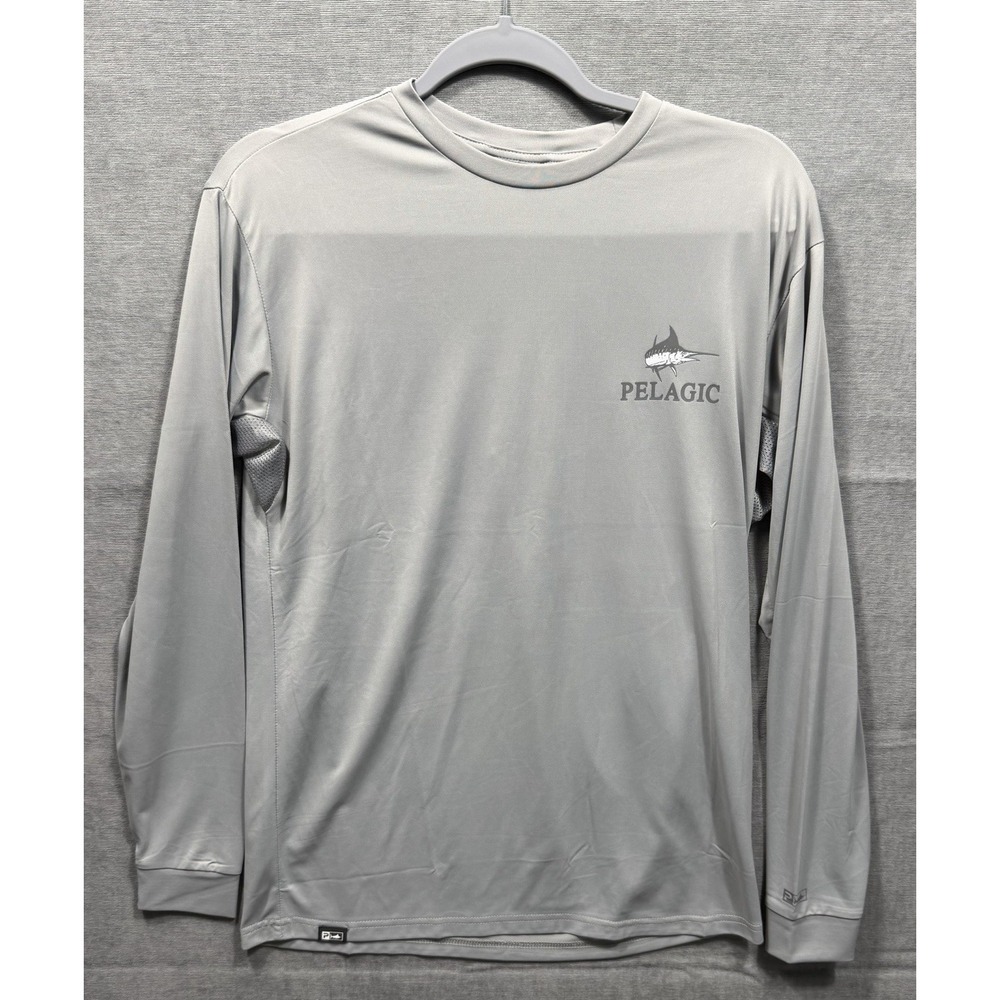 Pelagic AquaTek Turner Fishing Shirt UPF 50+ Long Sleeve Grey Marlin